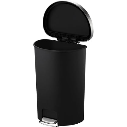 Hana pedal bin, semi-circular, capacity 55 l, WxHxD 365 x 670 x 480 mm, black.