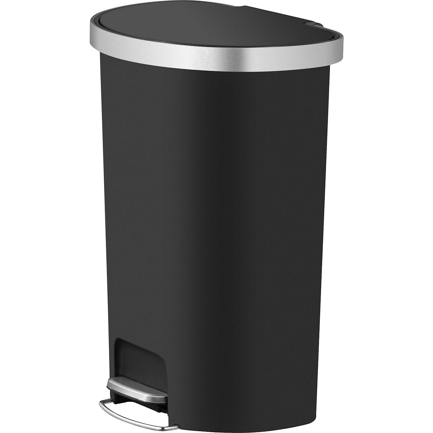 Hana pedal bin, semi-circular, capacity 55 l, WxHxD 365 x 670 x 480 mm, black.