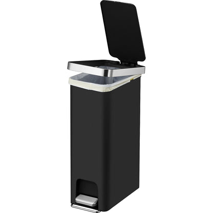 Hana Slim pedal bin, capacity 40 l, WxHxD 265 x 645 x 455 mm, black.
