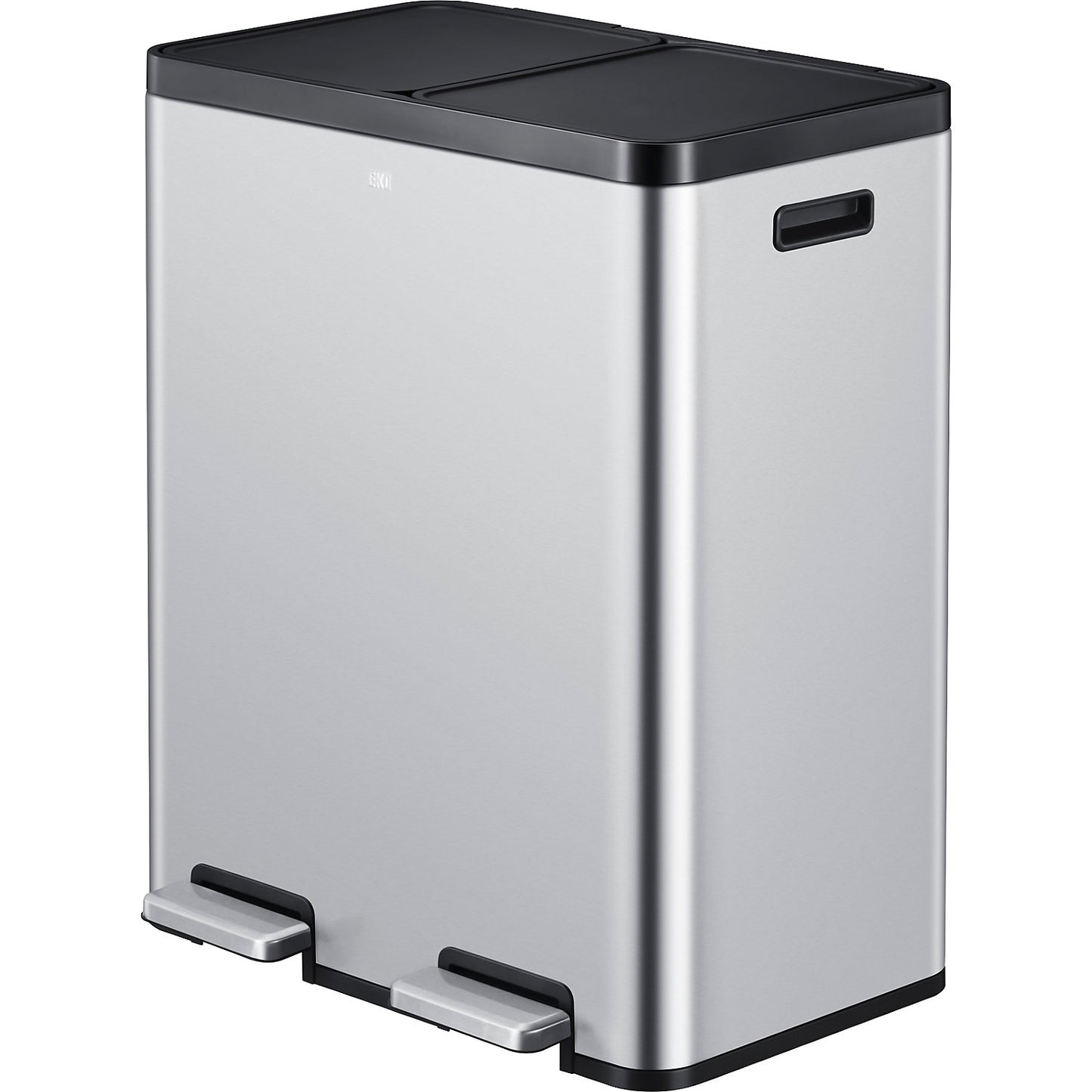 Recycler pedal bin, steel, 60 l, 2-fold collector, stainless steel.