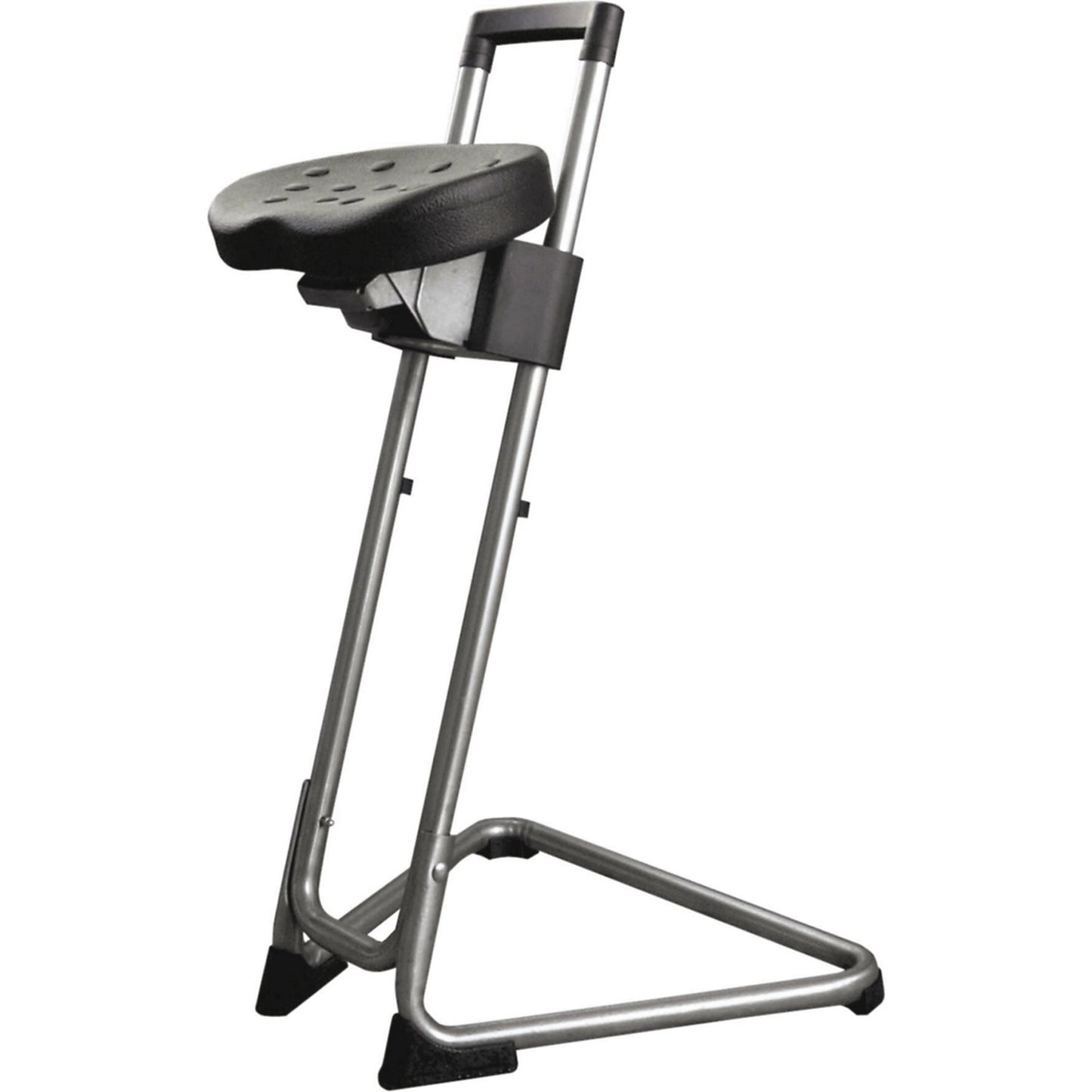 Anti-fatigue stool, stainless steel (V2A), infinite height adjustment 600 - 850 mm, stainless steel.