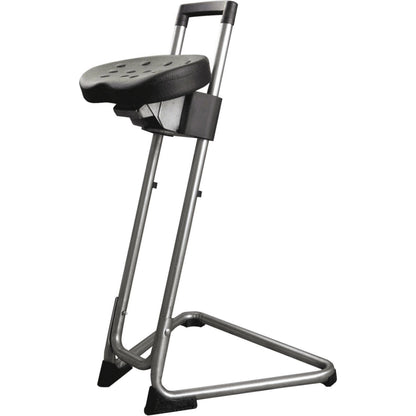Anti-fatigue stool, stainless steel (V2A), infinite height adjustment 600 - 850 mm, stainless steel.