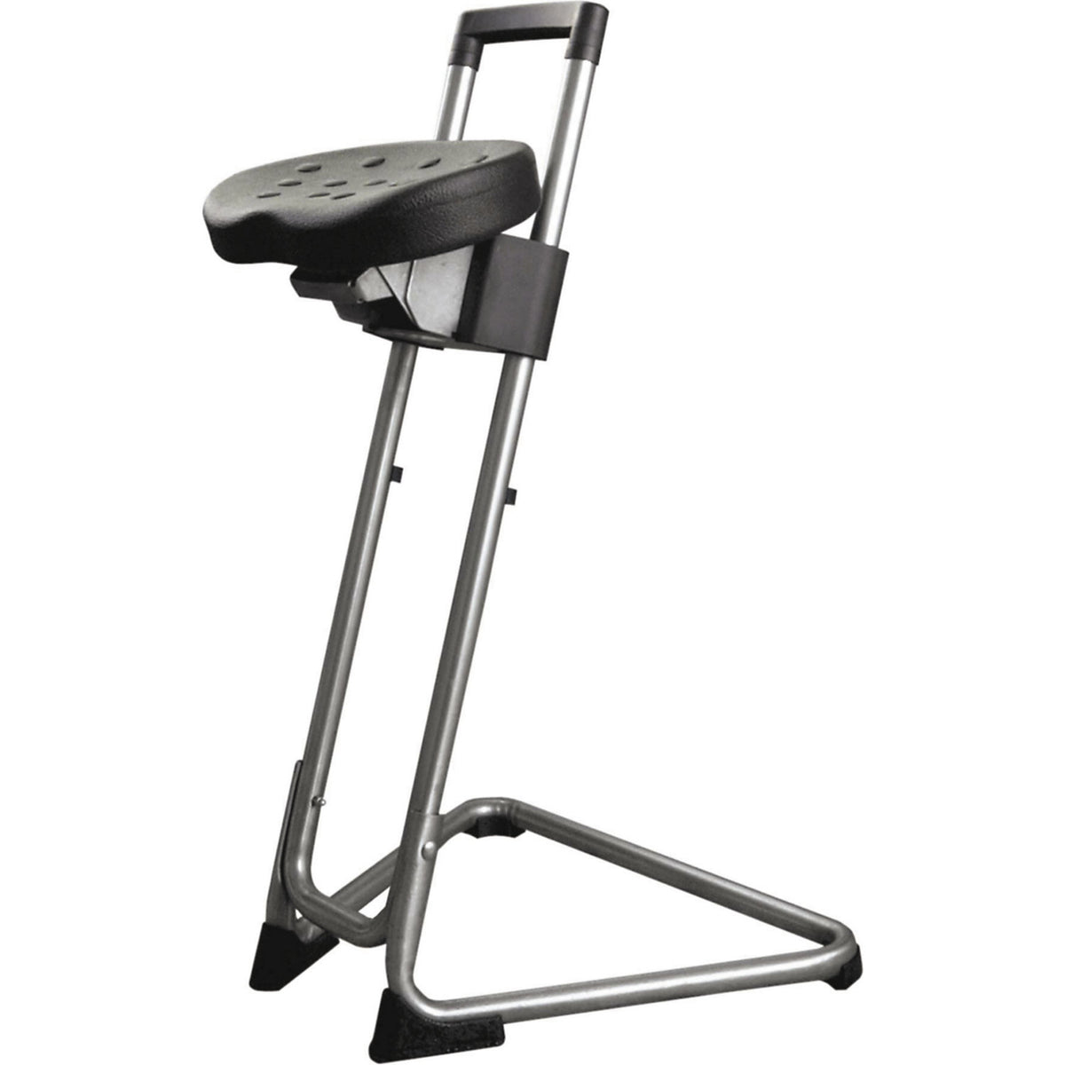 Anti-fatigue stool, stainless steel (V2A), infinite height adjustment 600 - 850 mm, stainless steel.
