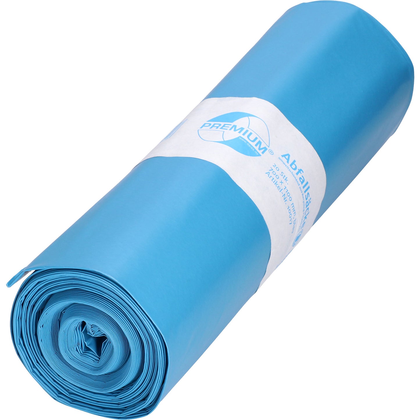 Heavy duty waste sacks LDPE, 120 l, WxH 700 x 1100 mm, material thickness 150 µm, blue, pack of 50.