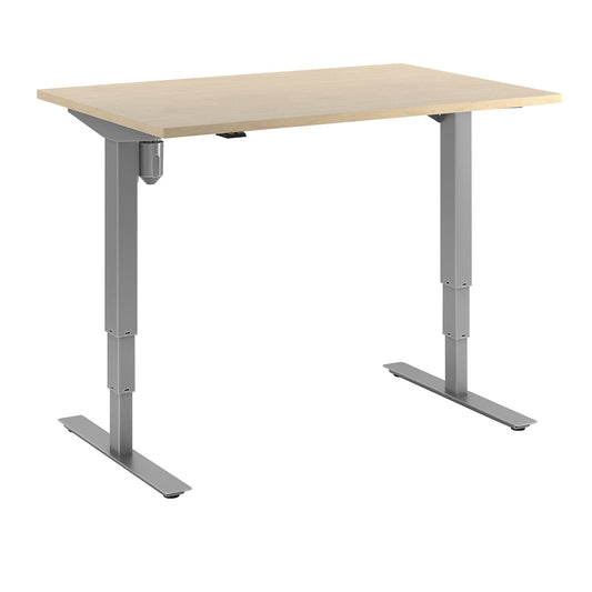 Atlanta desk, electrically height adjustable, straight, WxD 1200 x 800 mm, birch/silver.