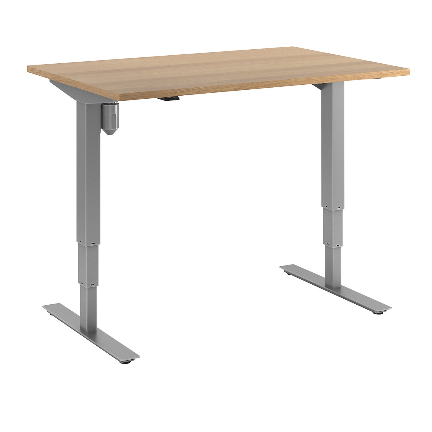 Atlanta desk, electrically height adjustable, straight, WxD 1200 x 800 mm, beech/silver.