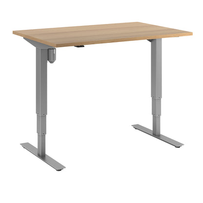 Atlanta desk, electrically height adjustable, straight, WxD 1200 x 800 mm, beech/silver.