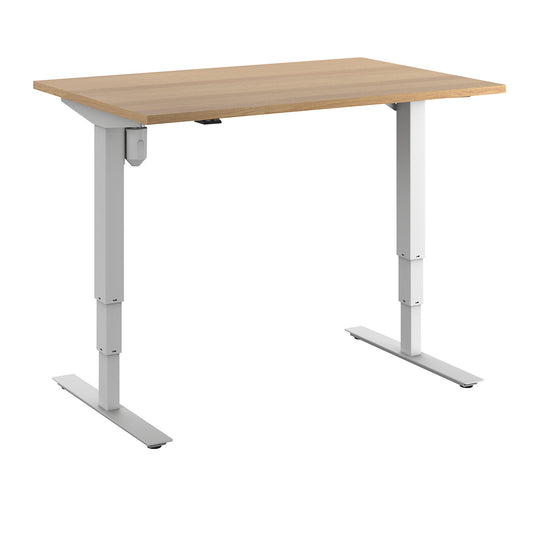 Atlanta desk, electrically height adjustable, straight, WxD 1200 x 800 mm, beech/white.