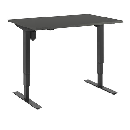 Atlanta desk, electrically height adjustable, straight, WxD 1200 x 800 mm, dark grey/black.