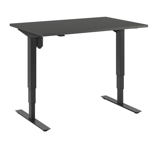 Atlanta desk, electrically height adjustable, straight, WxD 1200 x 800 mm, dark grey/black.