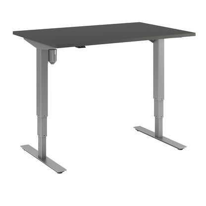 Atlanta desk, electrically height adjustable, straight, WxD 1200 x 800 mm, dark grey/silver.