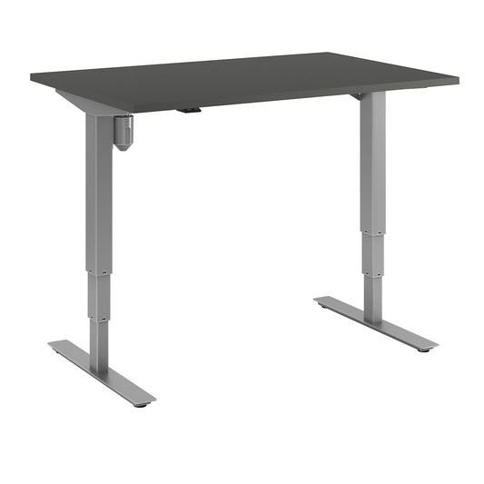 Atlanta desk, electrically height adjustable, straight, WxD 1200 x 800 mm, dark grey/silver.