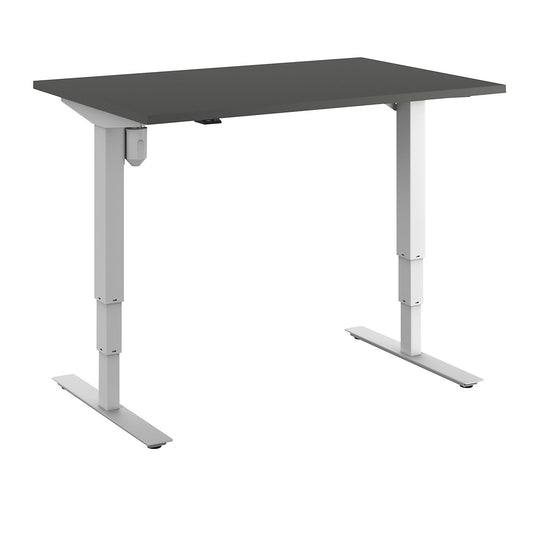 Atlanta desk, electrically height adjustable, straight, WxD 1200 x 800 mm, dark grey/white.
