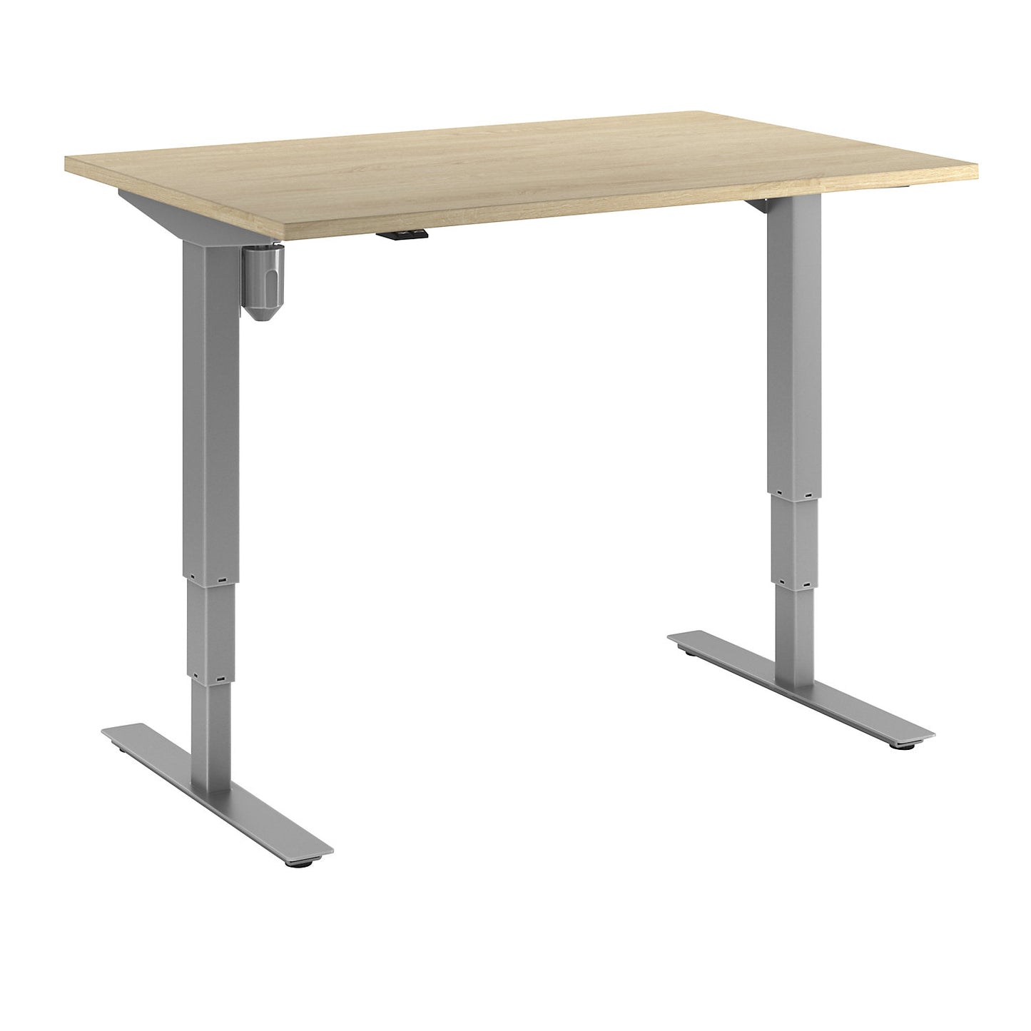 Atlanta desk, electrically height adjustable, straight, WxD 1200 x 800 mm, oak/silver.