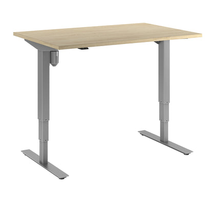 Atlanta desk, electrically height adjustable, straight, WxD 1200 x 800 mm, oak/silver.