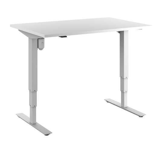 Atlanta desk, electrically height adjustable, straight, WxD 1200 x 800 mm, white/white.