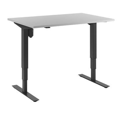 Atlanta desk, electrically height adjustable, straight, WxD 1200 x 800 mm, light grey/black.