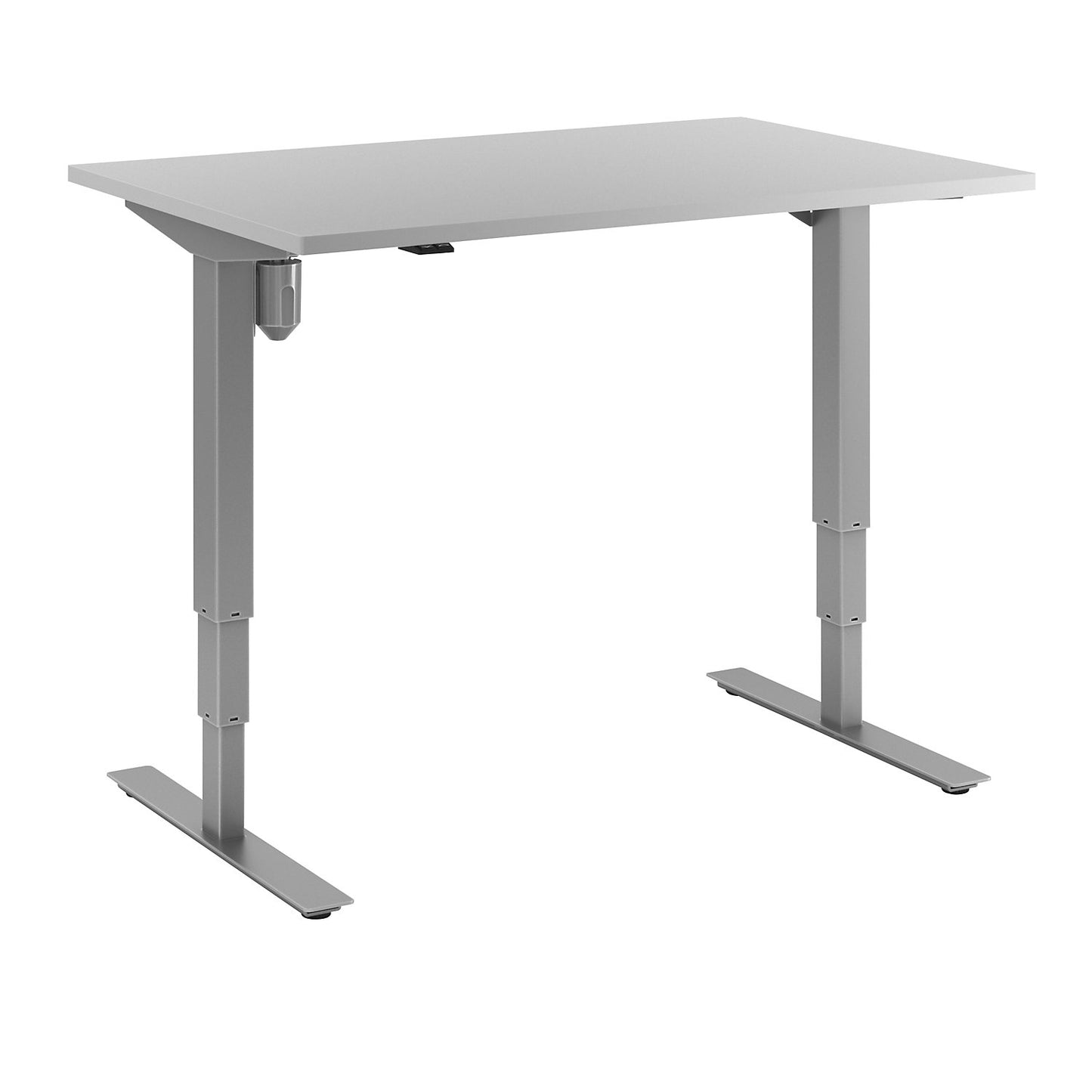 Atlanta desk, electrically height adjustable, straight, WxD 1200 x 800 mm, light grey/silver.