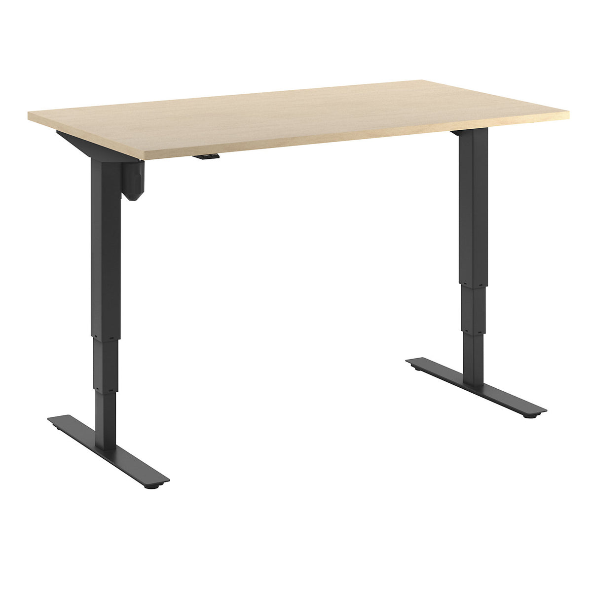 Atlanta desk, electrically height adjustable, straight, WxD 1400 x 800 mm, birch/black.