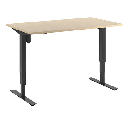 Atlanta desk, electrically height adjustable, straight, WxD 1400 x 800 mm, birch/black.
