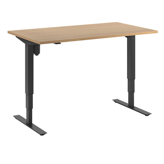 Atlanta desk, electrically height adjustable, straight, WxD 1400 x 800 mm, beech/black.