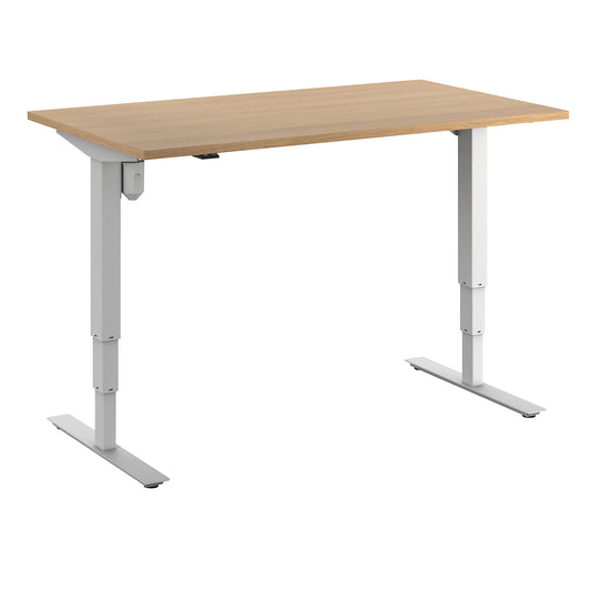 Atlanta desk, electrically height adjustable, straight, WxD 1400 x 800 mm, beech/white.