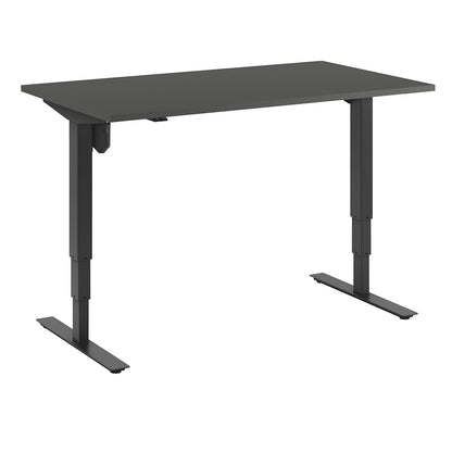 Atlanta desk, electrically height adjustable, straight, WxD 1400 x 800 mm, dark grey/black.
