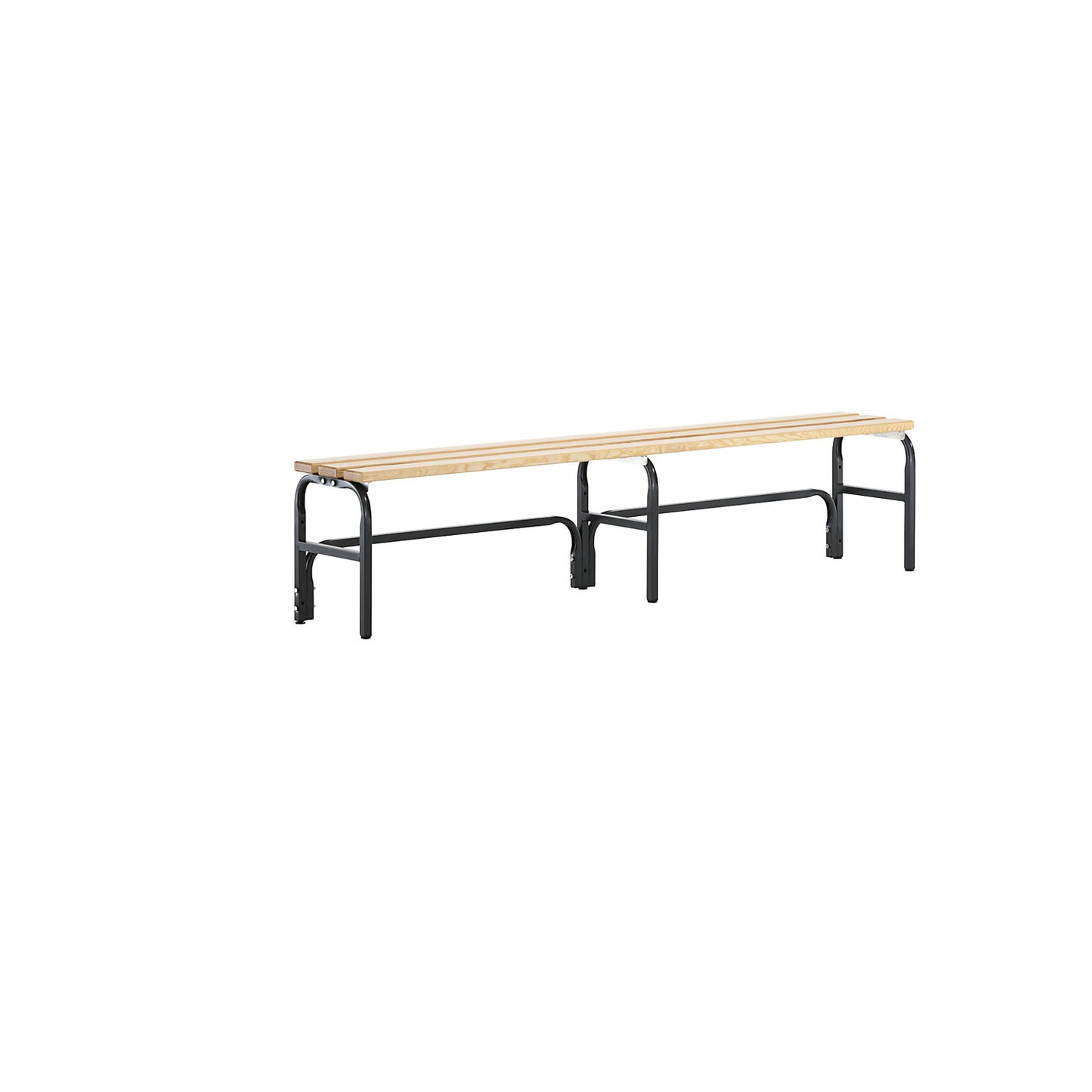 Changing room bench, single sided, length 1500 mm, charcoal.