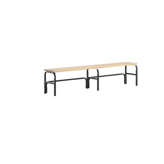 Changing room bench, single sided, length 1500 mm, charcoal.