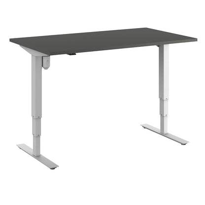 Atlanta desk, electrically height adjustable, straight, WxD 1400 x 800 mm, dark grey/white.
