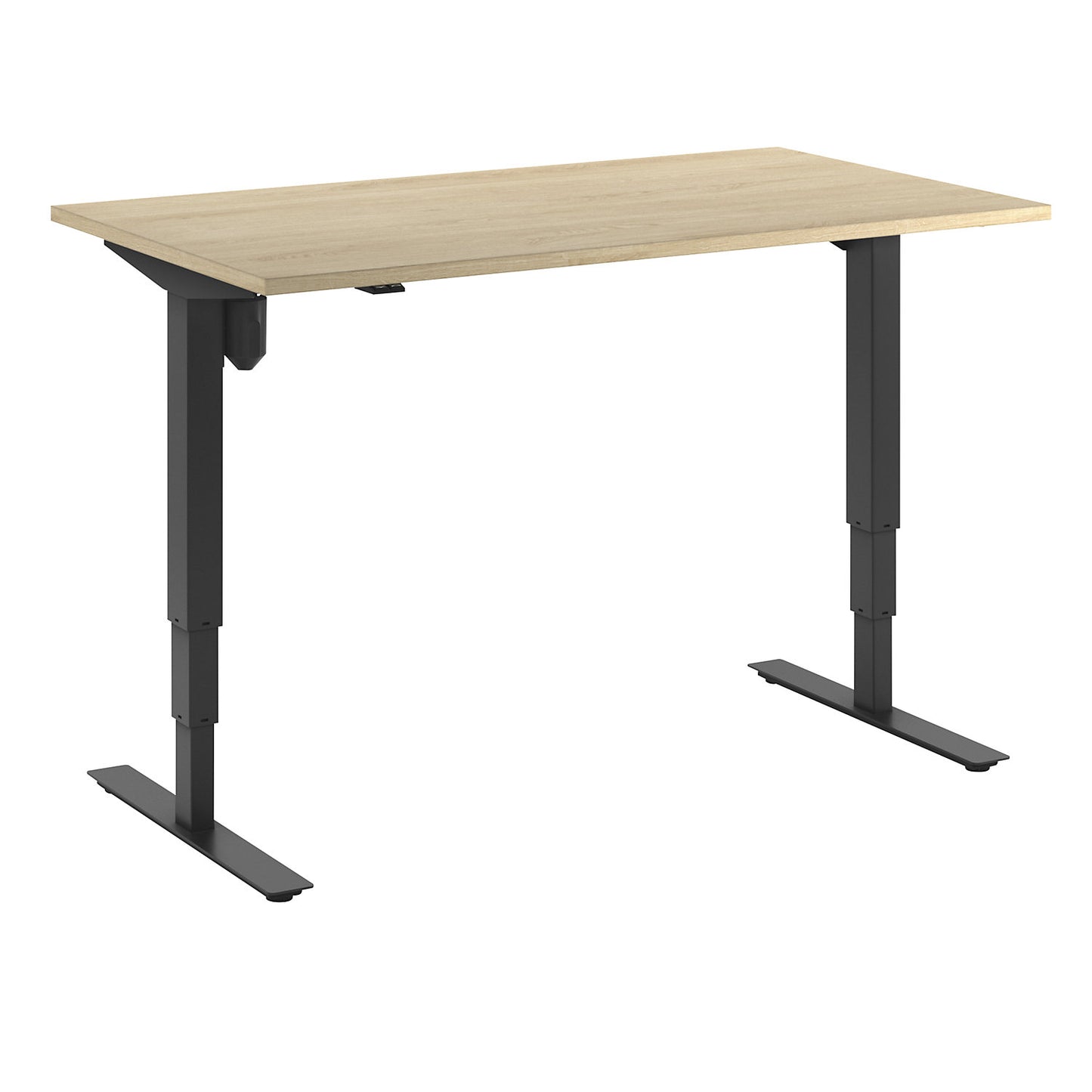 Atlanta desk, electrically height adjustable, straight, WxD 1400 x 800 mm, oak/black.