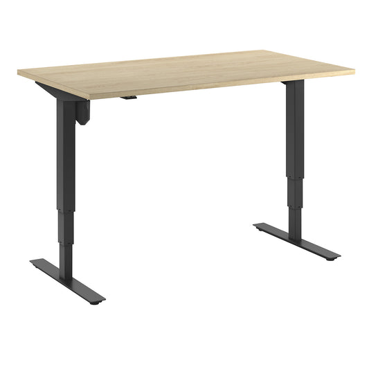 Atlanta desk, electrically height adjustable, straight, WxD 1400 x 800 mm, oak/black.