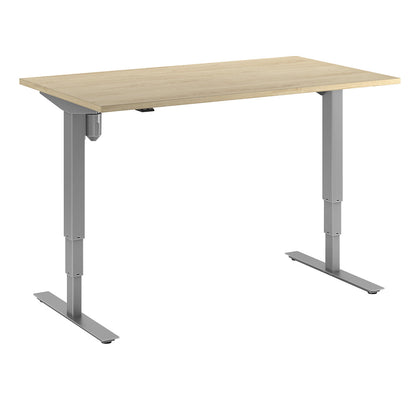 Atlanta desk, electrically height adjustable, straight, WxD 1400 x 800 mm, oak/silver.
