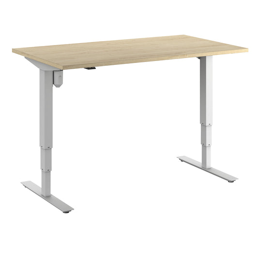 Atlanta desk, electrically height adjustable, straight, WxD 1400 x 800 mm, oak/white.