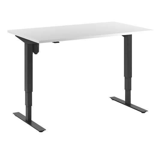 Atlanta desk, electrically height adjustable, straight, WxD 1400 x 800 mm, white/black.