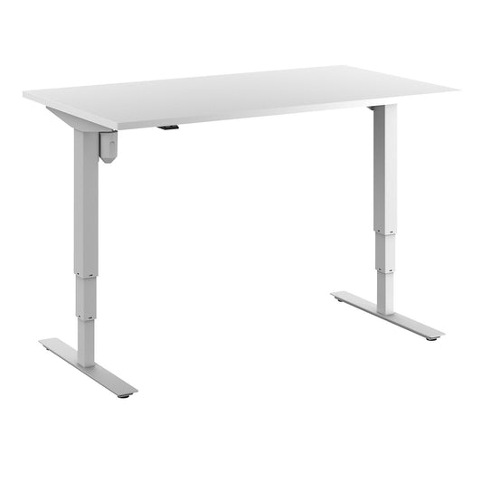 Atlanta desk, electrically height adjustable, straight, WxD 1400 x 800 mm, white/white.