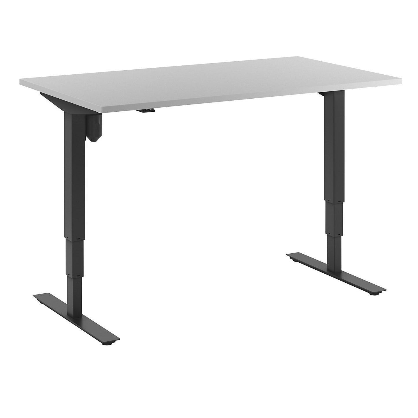 Atlanta desk, electrically height adjustable, straight, WxD 1400 x 800 mm, light grey/black.