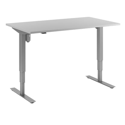 Atlanta desk, electrically height adjustable, straight, WxD 1400 x 800 mm, light grey/silver.