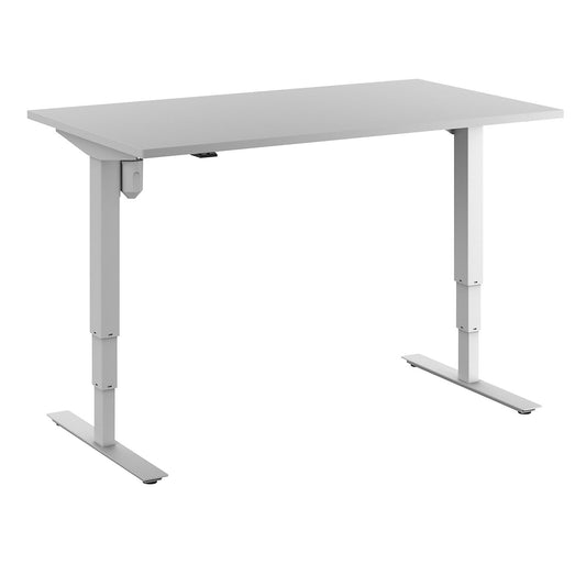 Atlanta desk, electrically height adjustable, straight, WxD 1400 x 800 mm, light grey/white.