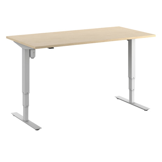 Atlanta desk, electrically height adjustable, straight, WxD 1600 x 800 mm, birch/white.