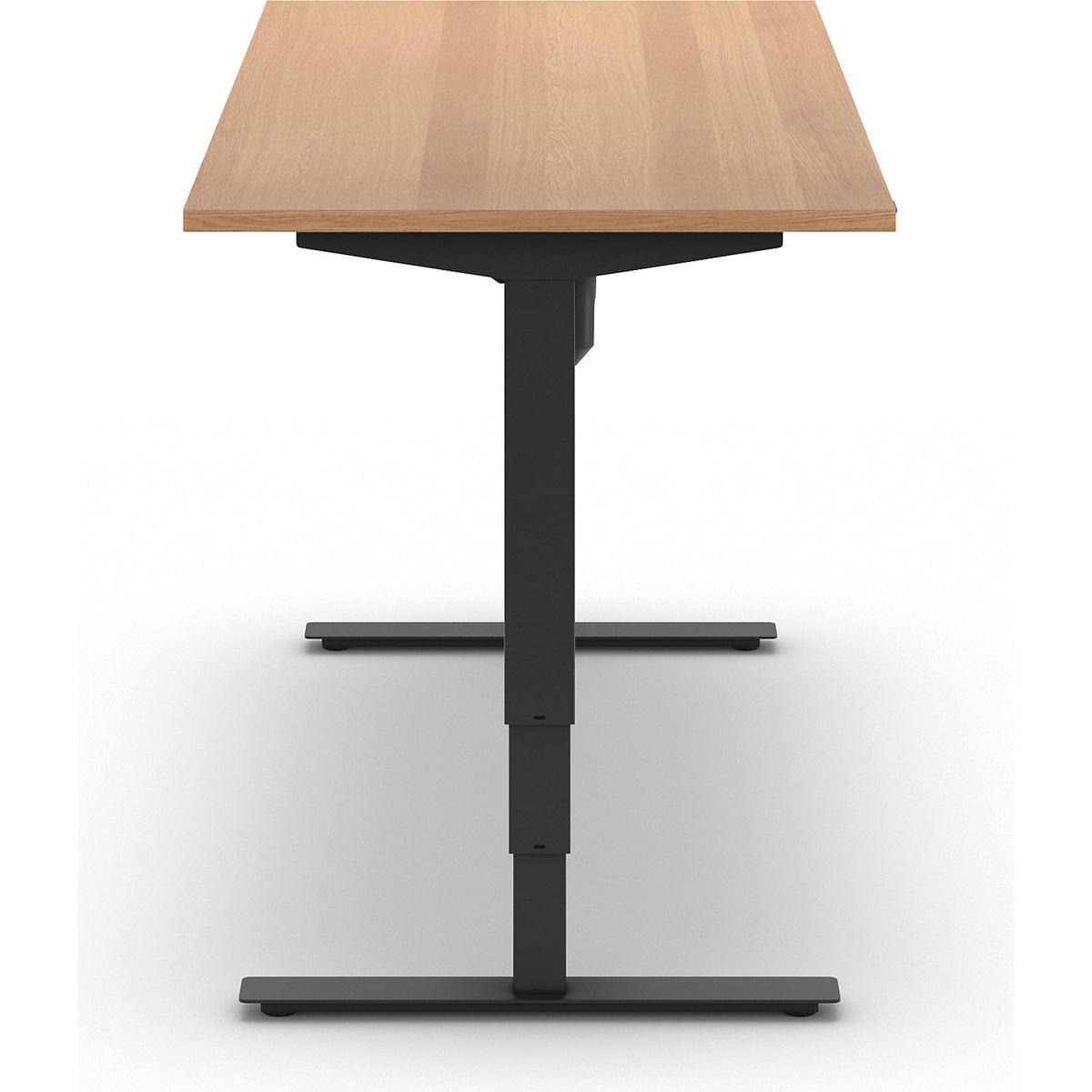 Atlanta desk, electrically height adjustable, straight, WxD 1600 x 800 mm, beech/black.