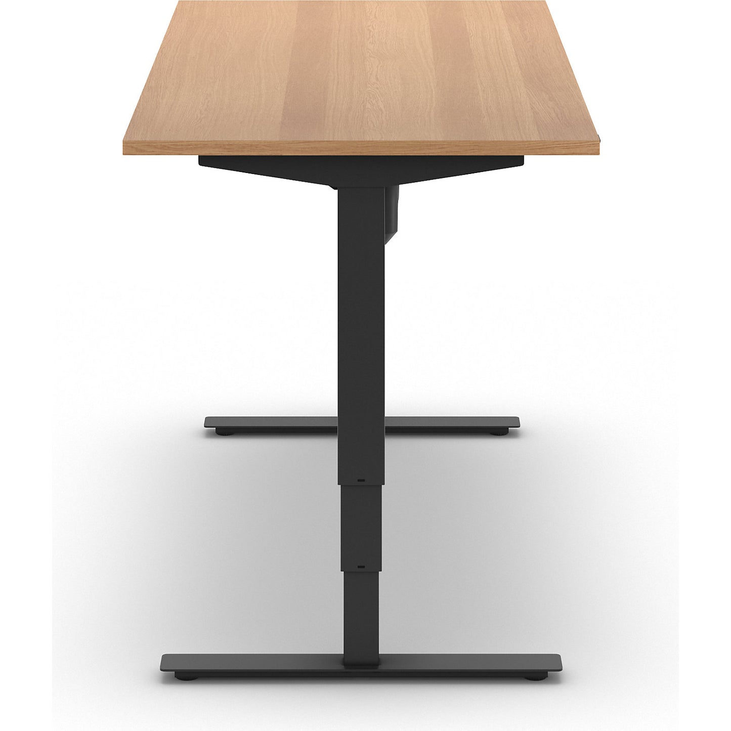 Atlanta desk, electrically height adjustable, straight, WxD 1600 x 800 mm, beech/black.