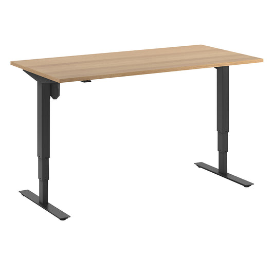 Atlanta desk, electrically height adjustable, straight, WxD 1600 x 800 mm, beech/black.