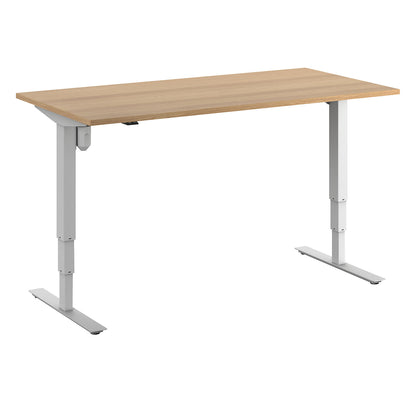 Atlanta desk, electrically height adjustable, straight, WxD 1600 x 800 mm, beech/white.
