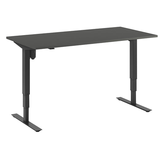 Atlanta desk, electrically height adjustable, straight, WxD 1600 x 800 mm, dark grey/black.