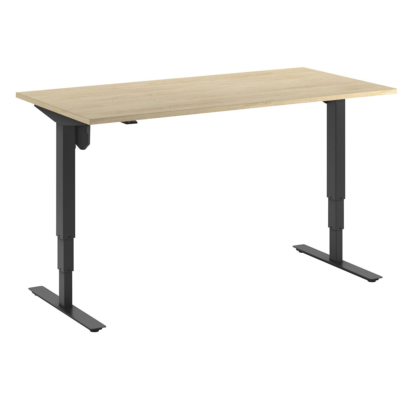 Atlanta desk, electrically height adjustable, straight, WxD 1600 x 800 mm, oak/black.