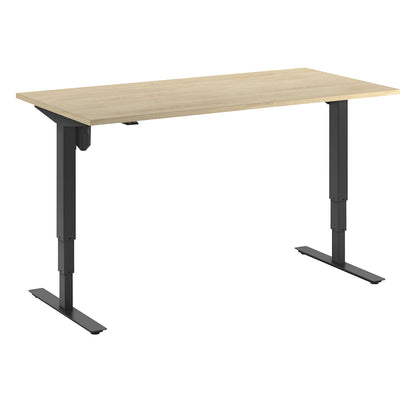 Atlanta desk, electrically height adjustable, straight, WxD 1600 x 800 mm, oak/black.