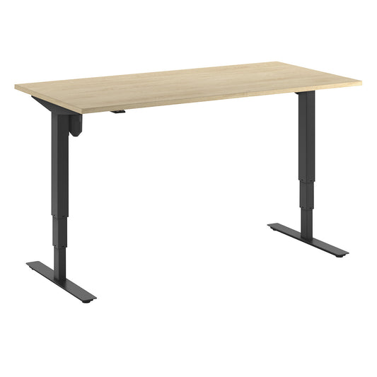 Atlanta desk, electrically height adjustable, straight, WxD 1600 x 800 mm, oak/black.