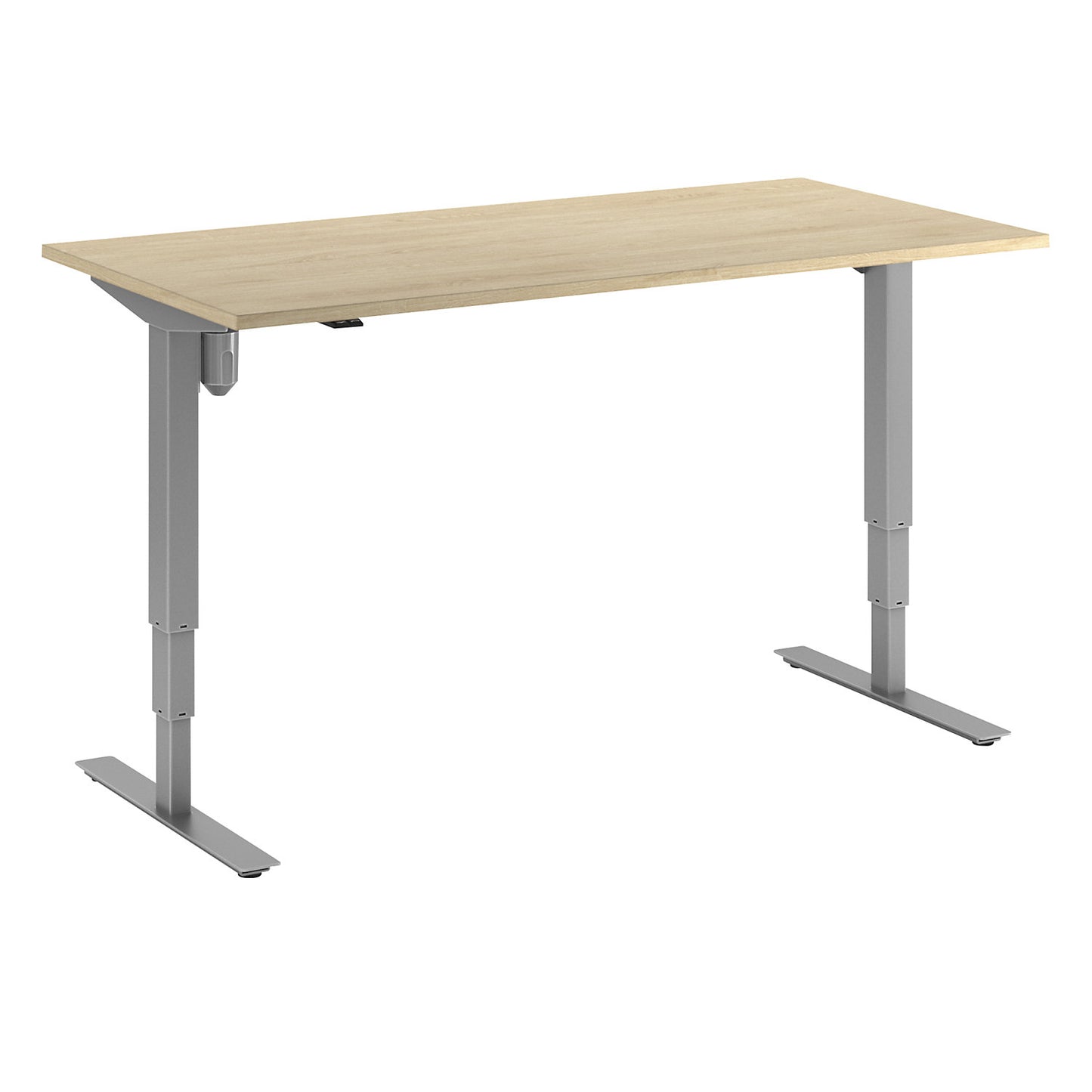 Atlanta desk, electrically height adjustable, straight, WxD 1600 x 800 mm, oak/silver.