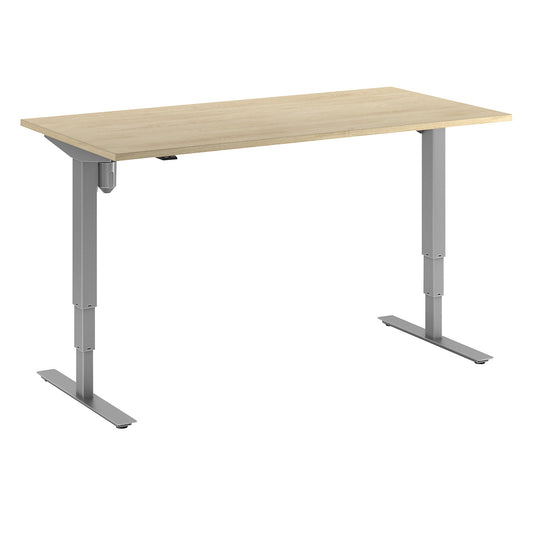 Atlanta desk, electrically height adjustable, straight, WxD 1600 x 800 mm, oak/silver.